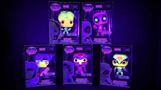 Funko POP Black Light Magneto, Deadpool, Wolverine, Rogue, and Gambit