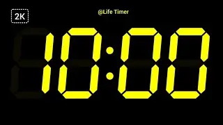 10 Minutes Countdown Timer with Ticking Sound 🔔 Alarm at End 