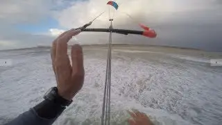 Epic kiteboarding in storm Brian