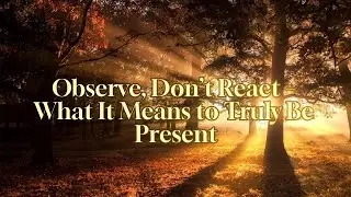Observe, Don&rsquo;t React &ndash; What It Means to Truly Be Present