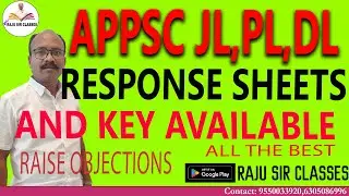 APPSC JL,DL,PL  LECTURERS || INITIAL KEY AND RESPONSE SHEET  AVAILABLE || ALL THE BEST ||RAISE OBJEC