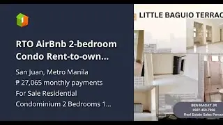RTO AirBnb 2-bedroom Condo Rent-to-own thru Pag-IBIG in San Juan