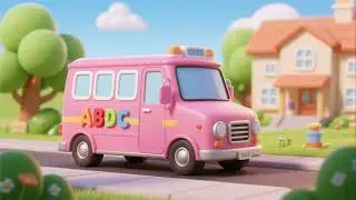 Pink School Van ABCs 🚌🎀 | Learn Letters & ABC Song for Kids