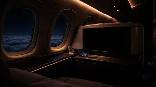 Dark Airplane Cabin Ambience | White noise for Sleep, Study & relaxation
