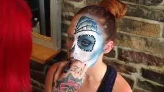 Day of the Dead Skull Makeup Tutorial at Volume Hair Studio, Philly
