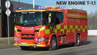NEW engine T-1.1 responding | NY mannskapsbil T-1.1 p&aring; utrykning i L&oslash;renskog