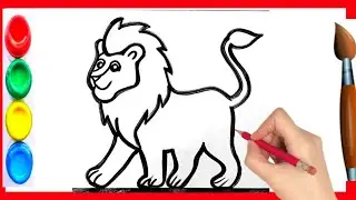 Lion Drawing For Kids । Lion drawing video । lion drawing step by step । शेर का चित्र । 