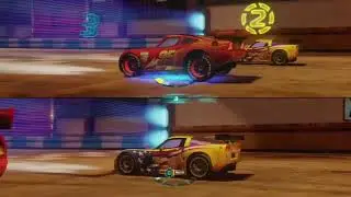 Cars 2 The Video Game Lightning McQueen Vs Jeff Gorvette - all the Training and the racing events