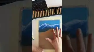 Oil Pastel Mountain Drawing Process | Relaxing Landscape Art #shorts #youtube #pastel #drawing #draw