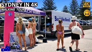 Sydney Beach Walk | Exploring Bondi Beach at SummerTime 🌞🔥 | 4K 60FPS
