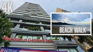 Walking around Hilton Garden Inn Da Nang &mdash; Walk the Beach (4K)