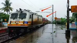 Heavy Rain || Twins Wap5+Wap4 Loco Lead Intercity Express & Wap7 Lead Teesta-Torsa Express