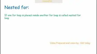 2.2.4 nested for explained with a Java program in TELUGU