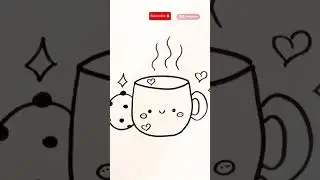 Пара &laquo;Печенье и Чашка&raquo; &mdash; простой урок рисования в стиле каваи для начинающих #рисунок #шорты