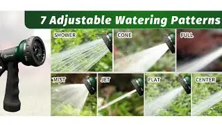 AUTOMAN-Garden-Hose-Nozzle, ABS Water Spray Nozzle with 7 Adjustable Watering Patterns