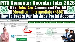 PITB Junior Computer Operator Jobs 2026 | PITB Jobs Online Apply | Intermediate Base Jobs For All