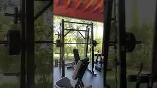 Working out at the gym
