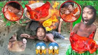 Survival in the rainforest - New cooking recipes -Delicious pork dish - life in jungle 