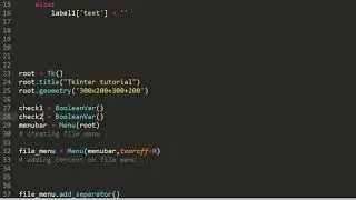 Adding Checkbutton on menubar in tkinter / Menu Part 3 / Tkinter Tutorial in Hindi / Dynamic Coding