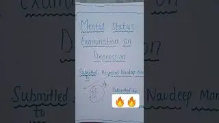 Mental Status Examination on Depression,mental health nursing,bsc nursing#bscnursing #nursingsecrets