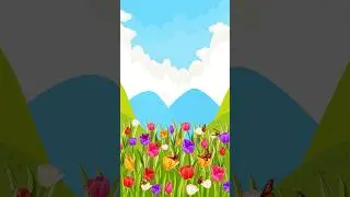 Animated spring landscape with fluttering butterflies.#aftereffects #animation #shorts