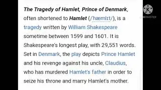 #hamlet summary Shakespeare's Hamlet play.