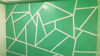 Ccret Art: EASY GEOMETRIC WALL PAINTING (Plain Green)