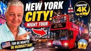 NEW YORK CITY  - Double Decker Bus Night Tour in MANHATTAN [4K]