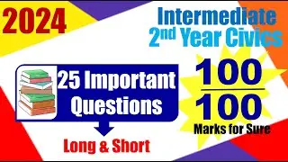Inter 2024 Inter Civics 2nd Year important questions