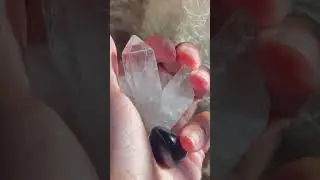 Crystals Of The Day #clearquartz #blackobsidian