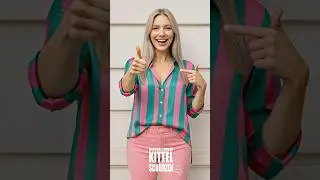 🎀 Knalliger #Satin Blusen Style &ndash; T&uuml;rkis-Pink #Satinbluse & Rosa #Ripped Jeans | AI Fashion 0047