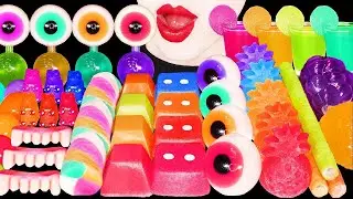 ASMR RAINBOW DESSERTS  FRUIT SNACK JELLY, STRAWBERRY GUMMY 무지개 디저트 먹는 색연필, 닉클 먹방 MUKBANG COMPILATION