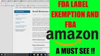 Amazon FBA Food Label Exemption FDA nutritional label exemption does it apply