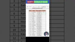 MONTH Formula In Excel  #computer #video #trending