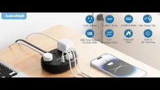Smart Power Hub ⚡ 5ft Short Extension Cord with USB Ports | Perfect Charging Station 2025