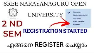 SGOU SECOND SEM REGISTRATION STARTED SREE NARAYANAGURU OPEN UNIVERSITY #distancelearning #sgou