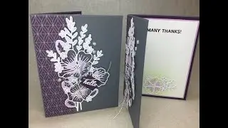 Heavenly Hollyhocks March Thank You Card