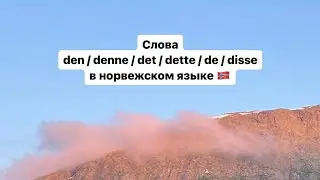 Слова den/denne, det/dette, de/disse в норвежском 🇳🇴