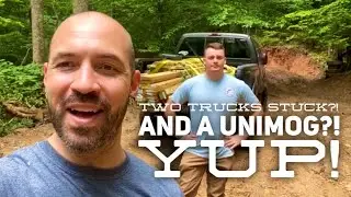 Two trucks and the unimog stuck?! Building our off grid Camp Site - Episode 6