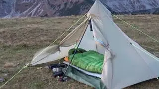 Asta Gear Windwisper 2 UL Tent in high winds at alpine dawn