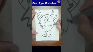 Draw One Eye Monster #shorts #oneeyemonster #monster #oneeyebeast