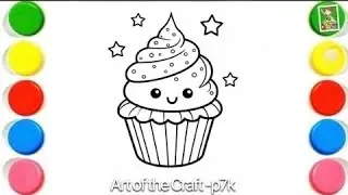 How to Draw a Cute Cupcake 🧁 Drawing, Painting & Easy Coloring For Kids and Toddlers_ Kids Art