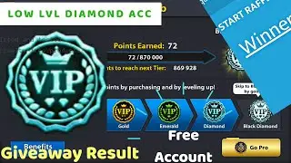 8 ball pool free low lvl diamond account||giveaway winner||By AZIZ8bp