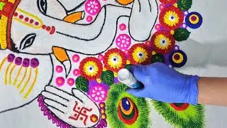 Sakat Chauth 2026 Rangoli design || Easy Rangoli design || Ganesha Rangoli design || Easy Sand art 
