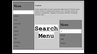 Search Menu with HTML CSS and JavaScript