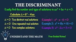 The Discriminant of a Quadratic Equation | Number and Type of Solutions