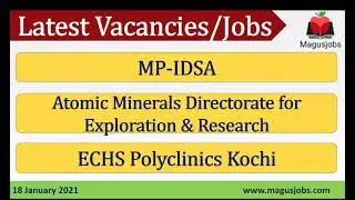 ECHS Kochi | MP-IDSA | Atomic Minerals Directorate for Exploration & Research | Recruitment 2021