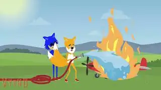 Sonic exe sets Tails plane on fire⧸grounded