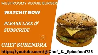 How to make mushroom cheese burger || cheese burger || mushroom burger || Ultimate veggie burger