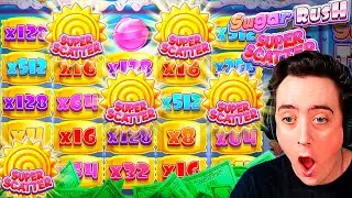 I Got a DOUBLE RETRIG on Sugar Rush SUPER SCATTER!?